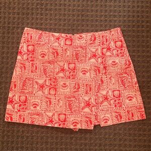 Lilly Pulitzer Orange and White Patterned Skort NWT